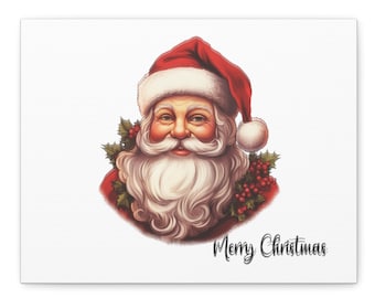 Santa Claus Merry Christmas Canvas Gallery Wraps, Santa Christmas canvas Wrap Gift, Holiday gift, Christmas Decorations, Holiday Decorations