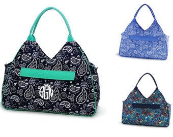 Personalized Blue Paisley Messenger Bag
