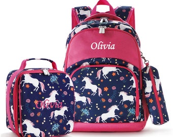 unicorn monogram backpack