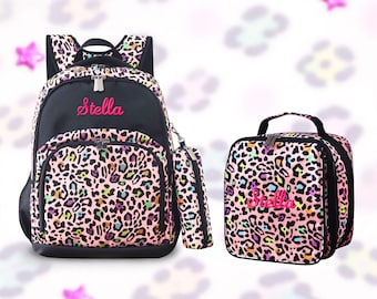Monogram Backpack and Lunch Bag: Personalized School Bag, Kids Gift