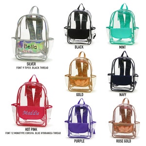 Monogram Clear backpack, monogram Clear backpack, personalized Stadium backpack, Momogram clear bag,Holiday gift.
