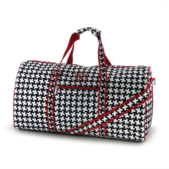 Personalized Houndstooth Gym Duffel Bag Monogram Duffel for Etsy