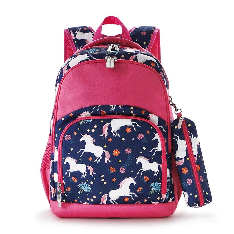 Dinosaur Monogram Backpack: Personalized School Bag & Lunch Bag Unicorn Backpack