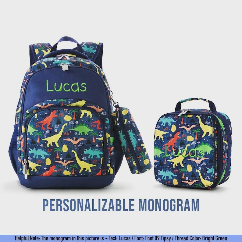 Unicorn Monogram Backpack: Personalized School Bag & Lunch Bag image 5
