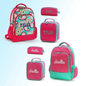 Personalized Backpack: Confetti Dots, Paisley, Hot Pink,