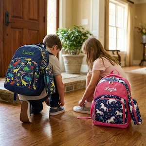 Dinosaur Monogram Backpack: Personalized School Bag & Lunch Bag image 4