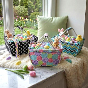 Monogrammed Small Market Tote, Personalized Easter Basket Alternative, Foldable Reusable Bag