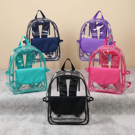 Personalized Clear Backpack: Stadium Bag, Monogrammed PVC, Game Day Bag