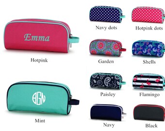 Personalized Floral Pencil Case: Monogram Zipper Pouch