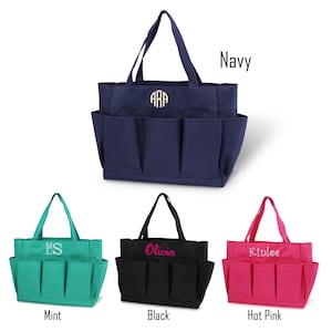Personalized Organizing Utility Tote Bag, Large Organizer Bag Multipocket, Garden Bag, Tool Bag, Toy Storage Bag