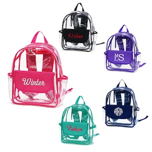 Monogram backpack, personalized backpack, Personalized clear bag, clear backpack, Stadium bag clear, Stadium backpack clear, lunch box,