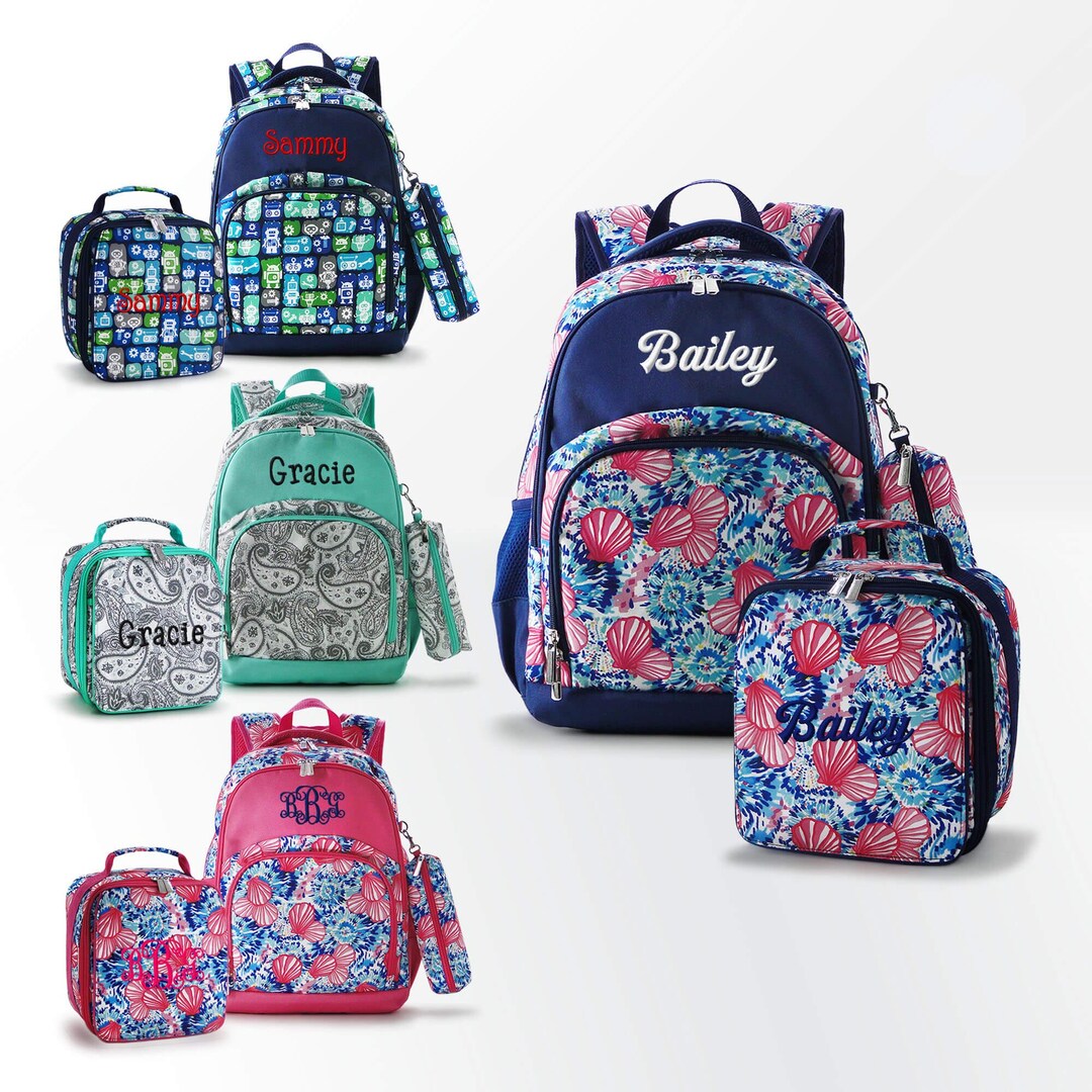 Personalized Backpack & Lunch Box – Monogrammed School Bag for Boys and ...