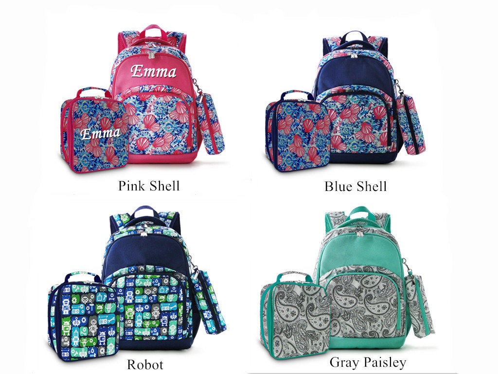 Personalized backpacks with matching lunch cheap boxes