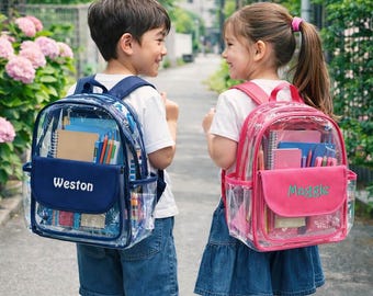 Personalized Clear Backpack: Stadium Bag, Monogrammed PVC, Game Day Bag