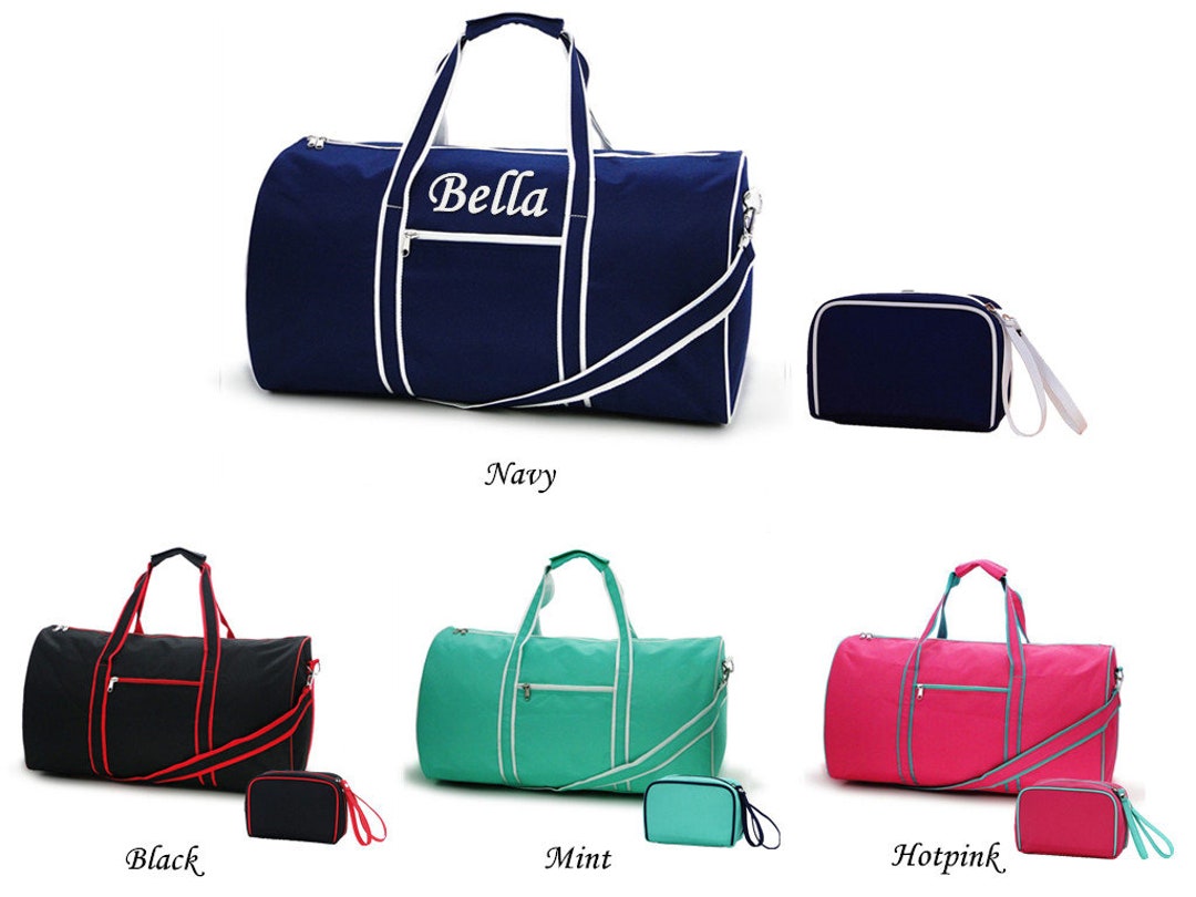 Monogram Duffle Bag, Personalized Duffel Bag, Overnight Tote Bag, Girls Duffel Bag, Embroidered