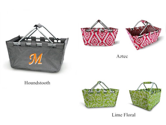Market Basket Personalized Market Tote Fold up Basket Collapsible Basket Storage Basket Monogram Market Large Basket Holiday Gift Etsy Ireland