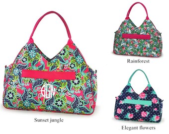 Monogrammed Beach Tote: Personalized Polyester Pool Bag