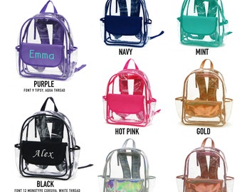 Monogram backpack, personalized backpack, Personalized clear bag, clear backpack, Stadium bag clear, Stadium backpack clear, lunch box,