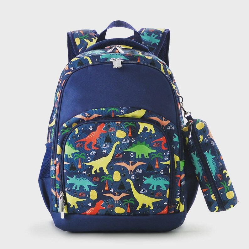 Unicorn Monogram Backpack: Personalized School Bag & Lunch Bag Dinosaur Backpack