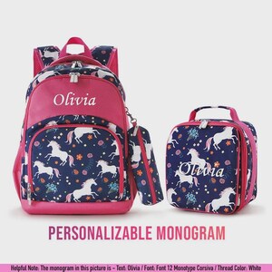 Dinosaur Monogram Backpack: Personalized School Bag & Lunch Bag image 2