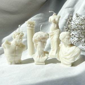 Greek/Roman Bust Sculpture Candles Gift Set | David/ Brutus/ Venus/ Laocoon Candle | Sculpture Candle | Candle Gift Set | Art | Home Decor