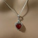 Carnelian Heart Pendant/Sterling Silver/ Heart Necklace/ Red Stone Heart Pendant/Red Heart Necklace/Red Carnelian Pendant/Made In USA
