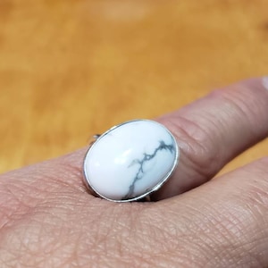 White Buffalo Ring/White Turquoise Ring/Howlite/Statement Ring/Handmade Jewelry/Made In USA