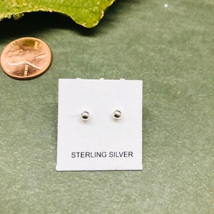 Teeny Tiny Silver Ball Post Stud Earrings/Silver Post Studs/Small Ball stud Earrings