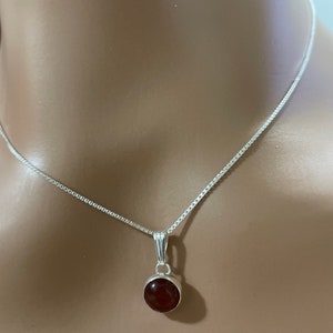 Carnelian Pendant /Carnelian Necklace /Genuine Carnelian/Dainty Carnelian Pendant/Carnelian With Box Chain Necklace