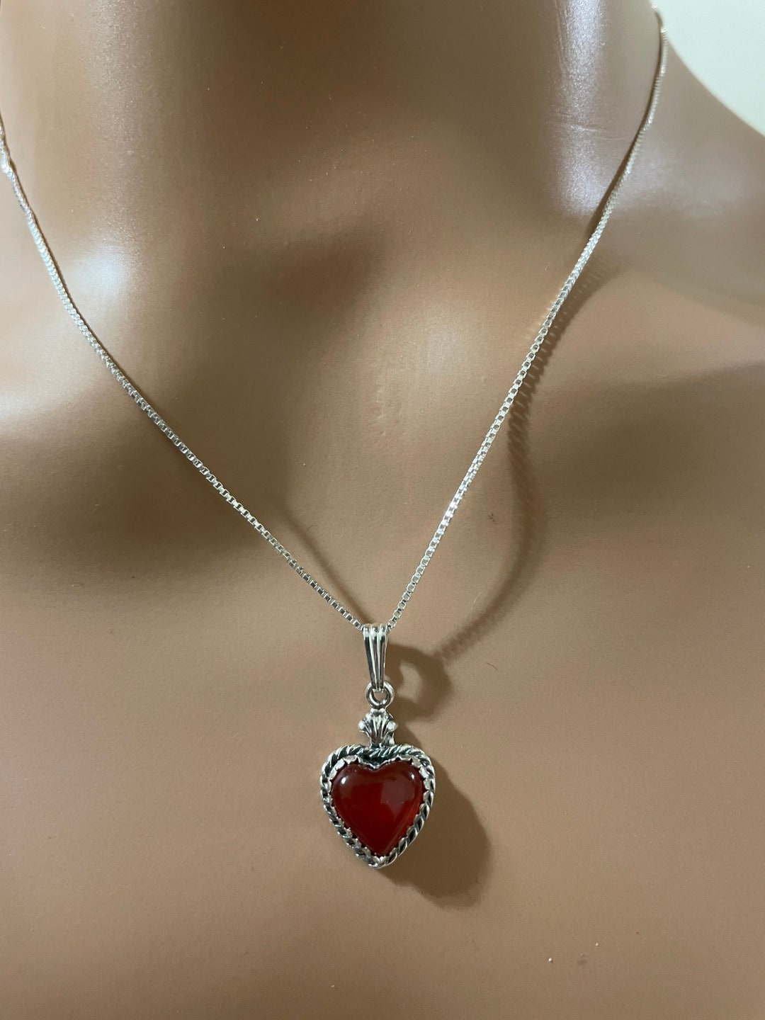 Carnelian Heart Pendant/sterling Silver/ Heart Necklace/ Red Stone Heart  Pendant/red Heart Necklace/red Carnelian Pendant/made in USA - Etsy