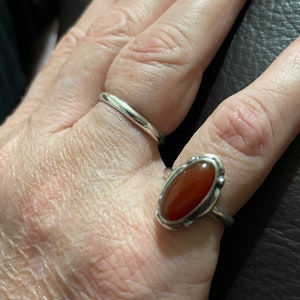 Carnelian Ring/Red Carnelian Ring/Sterling Silver/Simple Carnelian Ring /Carnelian Agate/Carnelian Silver Ring /Made In USA