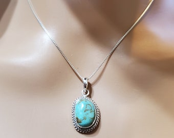 ブルーターコイズペンダント/ターコイズペンダントネックレス