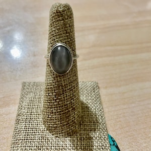 Grey Moonstone Ring/Statement Ring/Sterling Silver/Color Moonstone/Bridesmaid Ring/Handmade/Made In USA