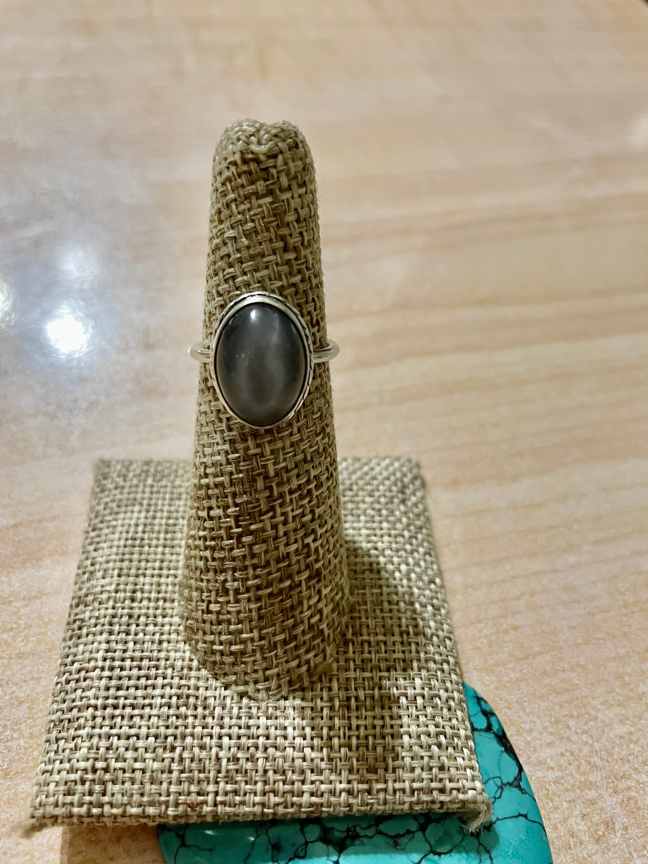 Grey Moonstone Ring/Statement Ring/Sterling Silver/Color Moonstone/Bridesmaid Ring/Handmade/Made In USA