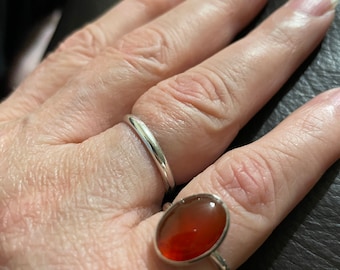 Red Carnelian Ring/Carnelian Ring/Sterling Silver/Large Small Size/Carnelian Agate/Statement Ring/Silver Ring