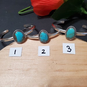 Small Blue Turquoise Cuff/Sterling Silver Cuff/Turquoise Simple Cuff/Turquoise Cuff Bracelet/5&quot; Cuff/ Cuff For Teens/Small Turquoise Cuff