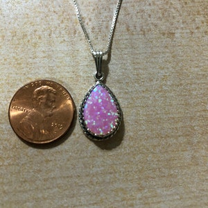 Pink fire opal necklace/pink opal Pendant/ silver chain/ Opal Jewelry/bridesmaid gift/Teardrop Pendant/Gift For Her