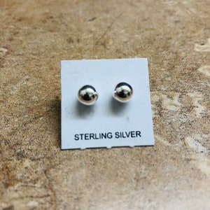 Silver Ball Post Studs/4mm Round Ball Studs/Sterling Silver/Birthday Gift