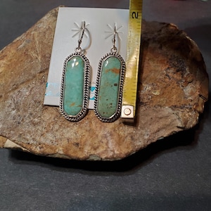 Large Turquoise Earring/Kingman Turquoise Earring/Sterling Silver/Statement Earring/Long Drop Earring/For Her/LL963