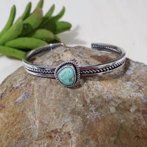 Blue Turquoise Cuff/Sterling Silver Cuff/Cuff Bracelet/Turquoise Bangle/Southwestern Turquoise Bracelet/Gift For Her/LL103