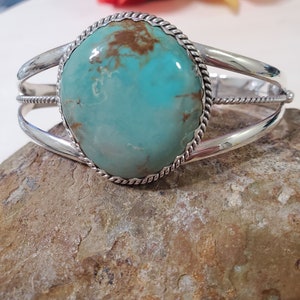 Blue Turquoise Cuff/Sterling Silver Cuff/Turquoise Cuff Bracelet/Turquoise Bangle/Southwest Turquoise Bracelet/Turquoise Cuff/TQ5