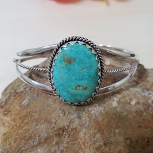 Blue Turquoise Cuff/Sterling Silver Cuff/Turquoise Cuff Bracelet/Turquoise Bangle/Southwest Turquoise Bracelet/Turquoise Cuff/TQ1
