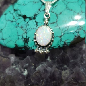 White Opal Pendant / Sterling Silver Necklace /Everyday Jewelry /White Opal Necklace  / Bridesmaid Gift/ White Opal / Small Opal Pendant