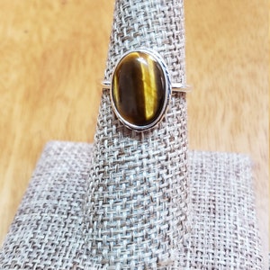 10x14MM Tiger Eye Ring/Sterling Silver 925/Handmade Jewelry/Gift For Her/Made In USA