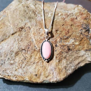 Sterling and Pink Conch Vicky Hicks Double Oval Pendant main image 0