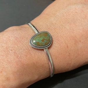 Turquoise Number 8 Cuff Bracelet/Simple Turquoise Cuff/Sterling Silver Turquoise Cuff/Turquoise Bangle Cuff Bracelet/6 Inches Cuff