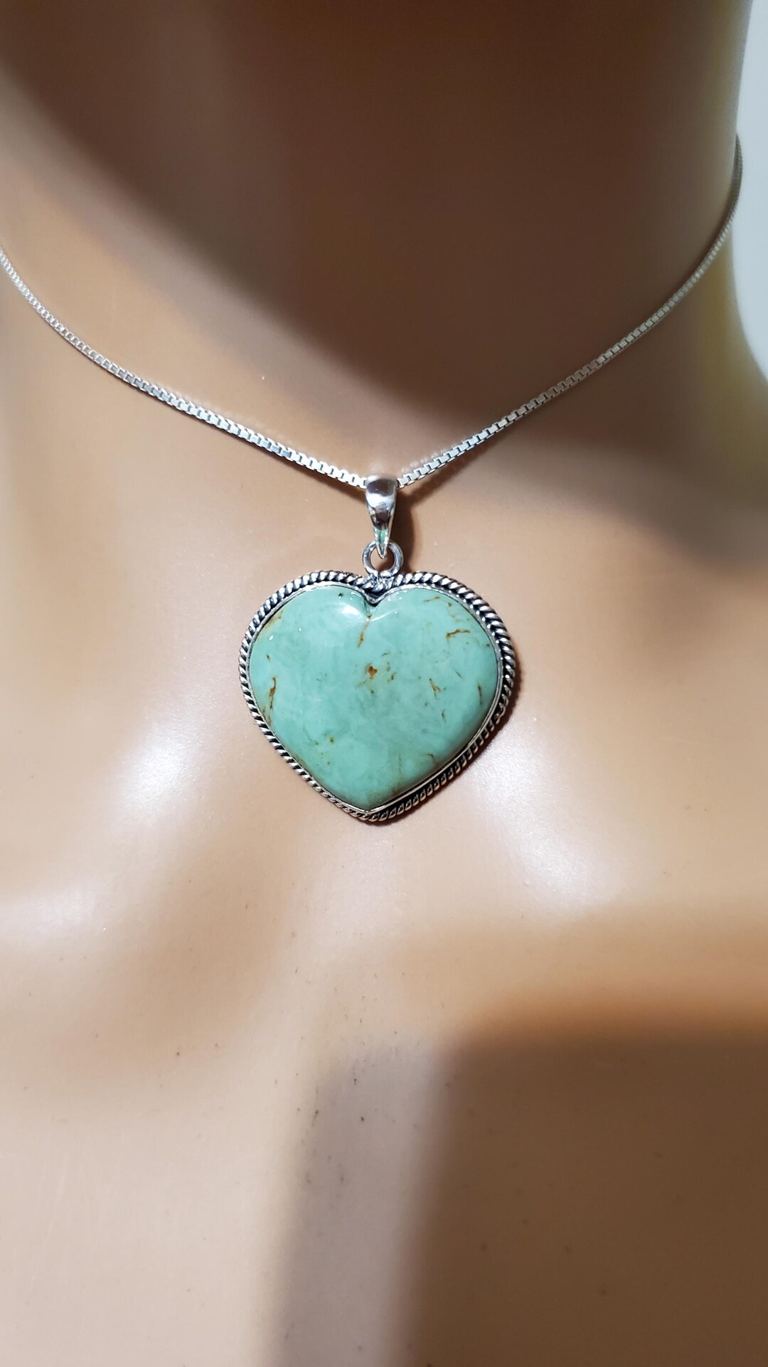 Green Turquoise Heart Pendant main image 0