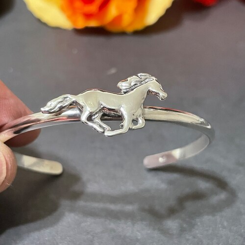 Horse Silver Cuff/bronco Cuff/stallion Cuff Bracelet/mustang Cuff