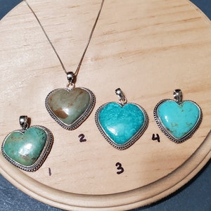 Turquoise Heart Pendant/Blue Turquoise Heart Pendant Necklace/Sterling Silver Heart/Large Turquoise Heart Pendant/Valentines Gift