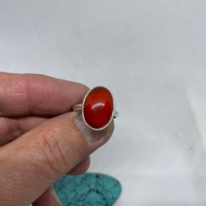 Large Red Carnelian Ring/Statement Ring/Handmade Jewelry/Sterling Silver/Natural Red Carnelian /Made In USA image 3